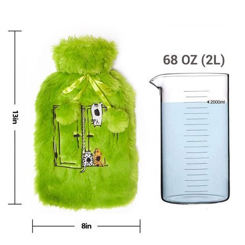 BiggDesign Katzen Wärmflasche, 2L, Grün