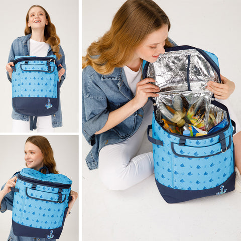 Anemoss Marine Collection Sailboat Kühlrucksack, 25L Thermo Lunchbox
