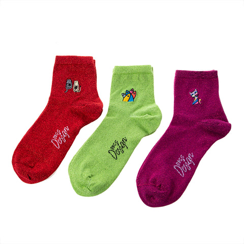Biggdesign women's glitter socks set