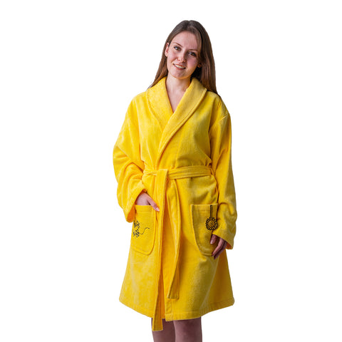 Milk&Moo Buzzy Bee Damen Samt Bademantel