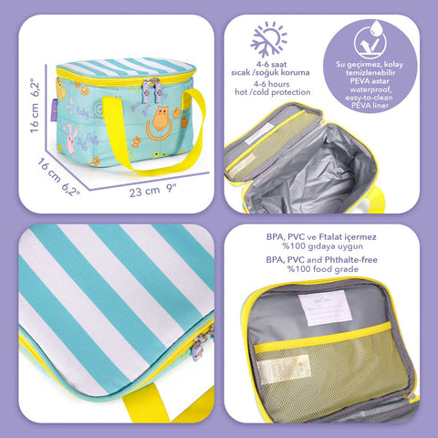 Milk&Moo lunch box, lunch bag, lunch box, cooler bag, turquoise