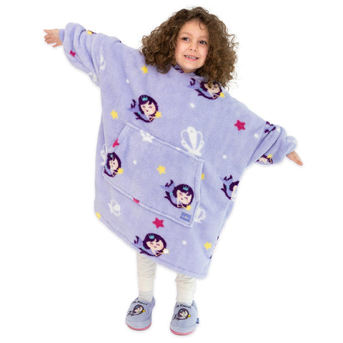Milk&Moo Kleine Meerjungfrau Tragbarer Decken-Hoodie für Kinder Jungen Mädchen, Lila