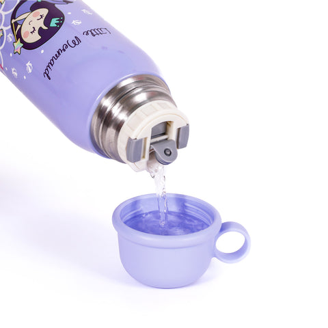 MILK&MOO steel children's drinking bottle with bag mermaid 550 ml
