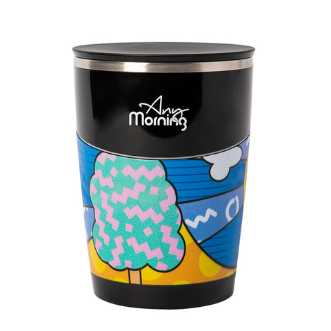 Any Morning thermo mug with handle and lid, coffee to go mug, 470 ml