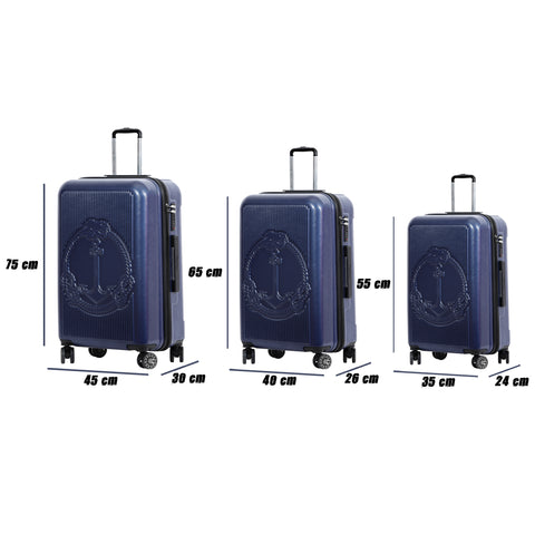 Biggdesign Ocean Koffer Set Kofferset 3 teilig Hartschale Blau