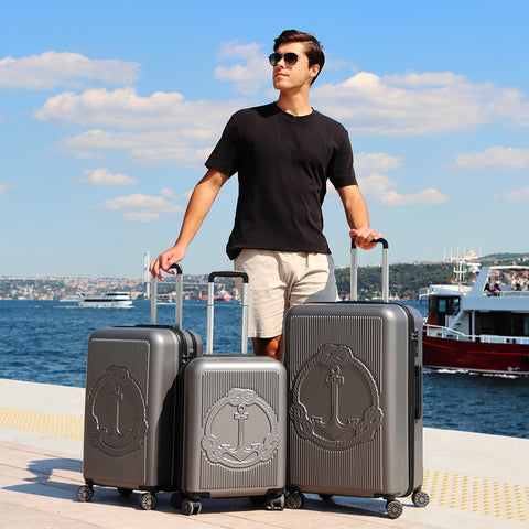 Biggdesign Ocean Koffer Set Kofferset 3 teilig Hartschale Grau