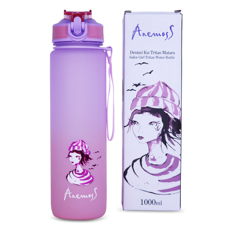 ANEMOSS Anchor Pattern Tritan Water Bottle 1000 ml