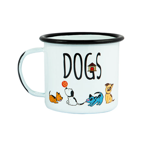 Biggdesign Dogs Patterned Enamel Mug Set, Enamel Cup
