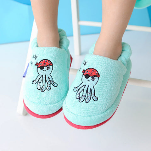 Milk&Moo Sailor Octopus Kinder Hausschuhe 4-5 Jahre alt, türkis