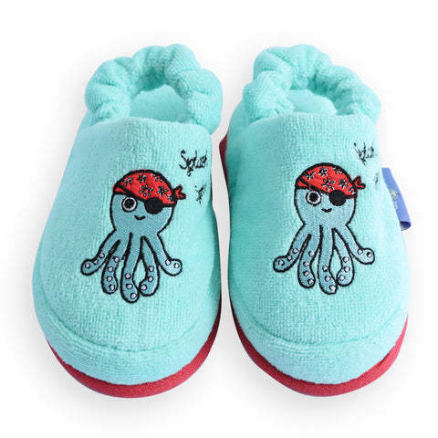 Milk&Moo Sailor Octopus Kinder Hausschuhe 4-5 Jahre alt, türkis