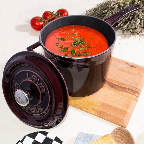 Lava Premium enamelled saucepan, cast iron sauce pot, Ø18cm, 3.2L