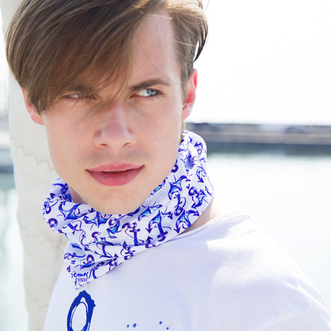Anemoss Marine Collection Anchor Kopftuch, Unisex Haarschmuck, 25,5x50 cm