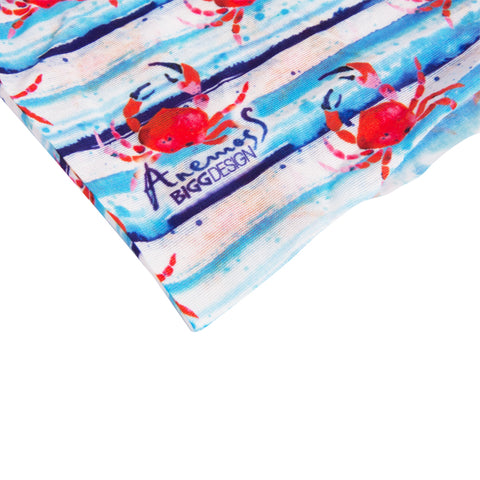 Anemoss Marine Collection Crab Kopftuch, Unisex Haarschmuck, 25,5x50 cm