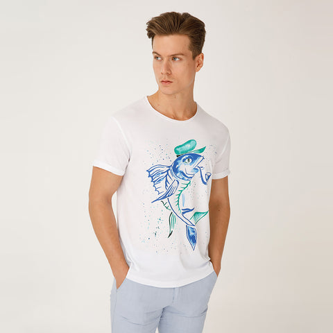 Anemoss Marine Collection Captain Fish Herren T-Shirt, M