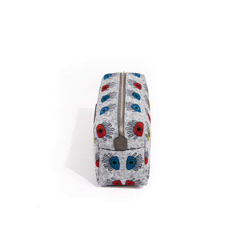 Biggdesign My Eyes on You Damen Kosmetiktasche, Grau, 20x10 cm