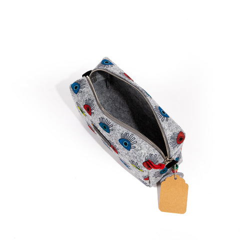 Biggdesign My Eyes on You Damen Kosmetiktasche, Grau, 20x10 cm