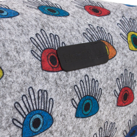 Biggdesign My Eyes on You Damen Kosmetiktasche, Grau, 20x10 cm