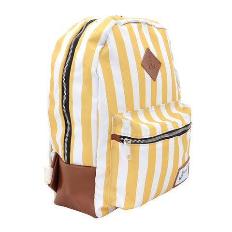 Anemoss Marine Collection canvas backpack with yellow and white stripes