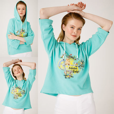 Biggdesign Nature Garden On The Pedal Pullover, Damen Sweatshirt, Hoodie, M