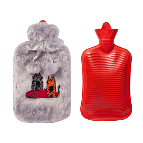 BiggDesign Katzen Wärmflasche, 2L, Grau