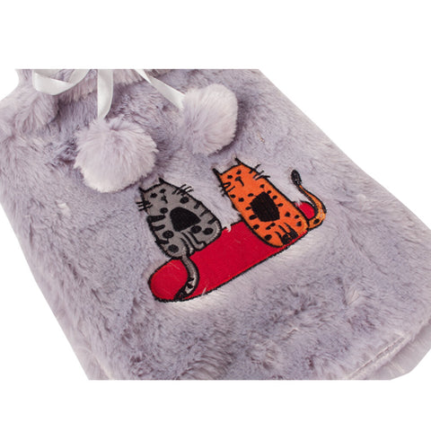BiggDesign Katzen Wärmflasche, 2L, Grau
