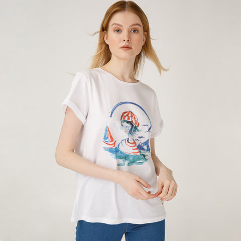 Anemoss Marine Collection Sailor Girl Damen T-Shirt, M