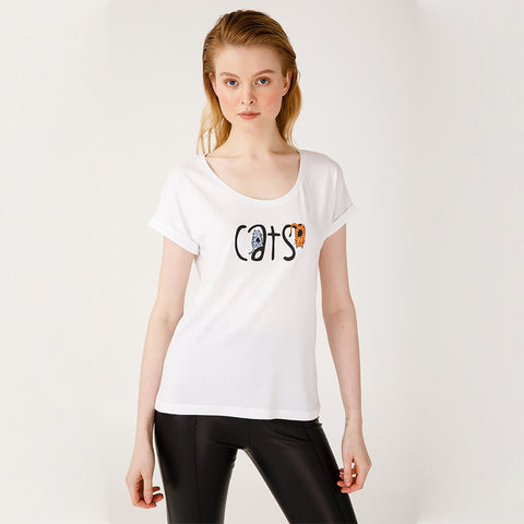 Biggdesign Schelmisches Katzenmuster T-Shirt