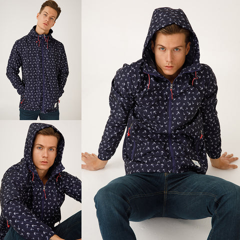 Anemoss Marine Collection Anchor Herren Regenmantel, L
