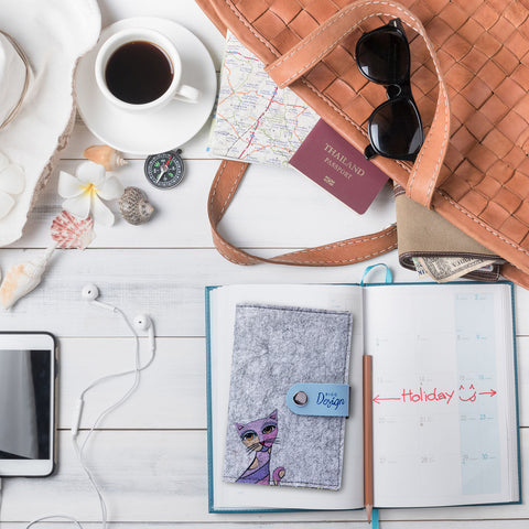 BiggDesign Owl and City felt passport cover