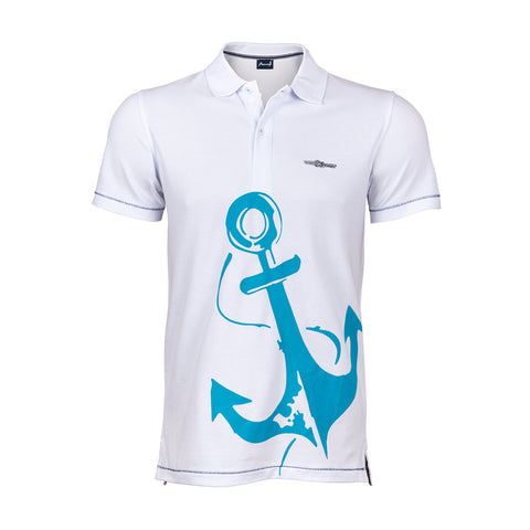 Anemoss Marine Collection Marine weißes Herren Poloshirt, S