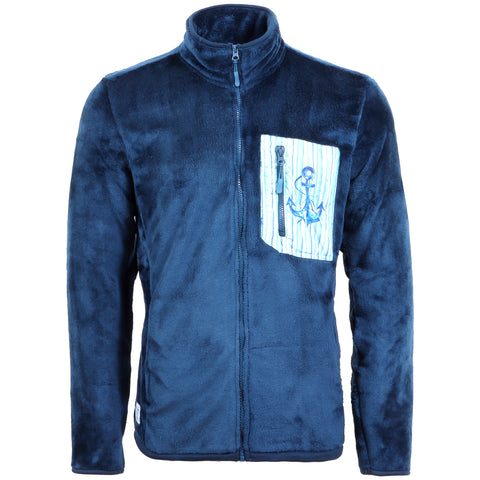 Anemoss Anchor Fleecejacke Herren, Pullover, Winterjacke, Dunkelblau, S – M