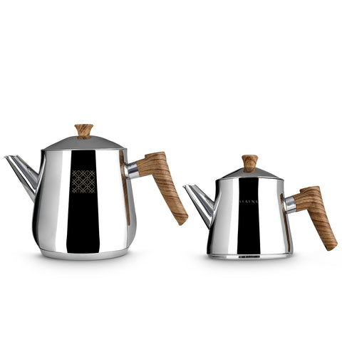 Serenk Definition Türkisches Teekanne-Set, Caydanlik, Brown