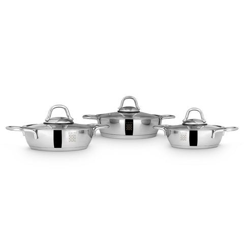 Serenk Definition stainless steel egg pan set, 14-16-18cm