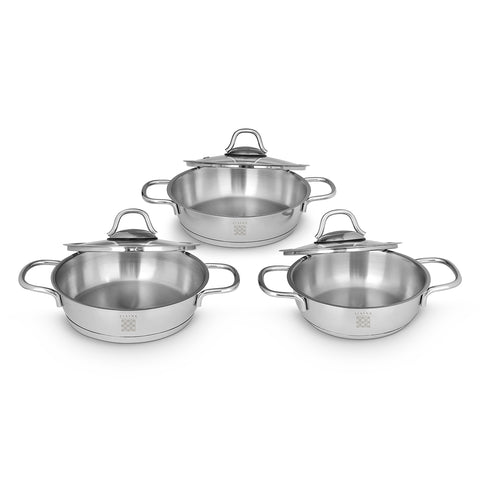 Serenk Definition stainless steel egg pan set, 14-16-18cm