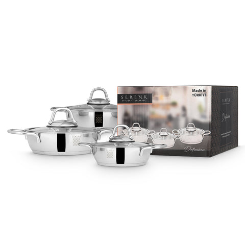 Serenk Definition stainless steel egg pan set, 14-16-18cm