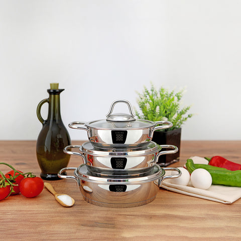 Serenk Definition stainless steel egg pan set, 14-16-18cm