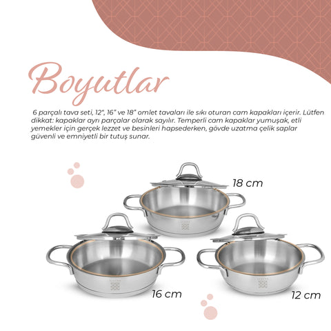 Serenk Definition stainless steel egg pan set, 14-16-18cm