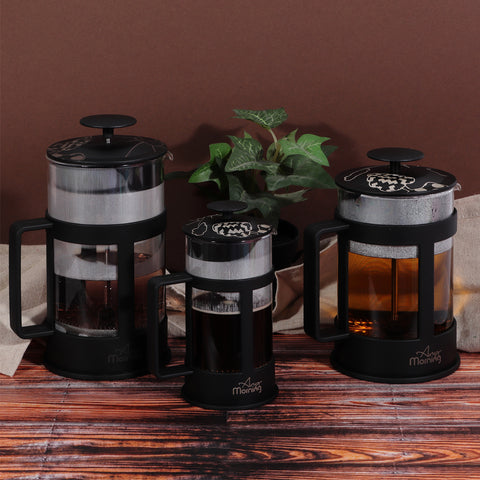 Any Morning FY04 French Press Coffee Maker, 350 ml, Black