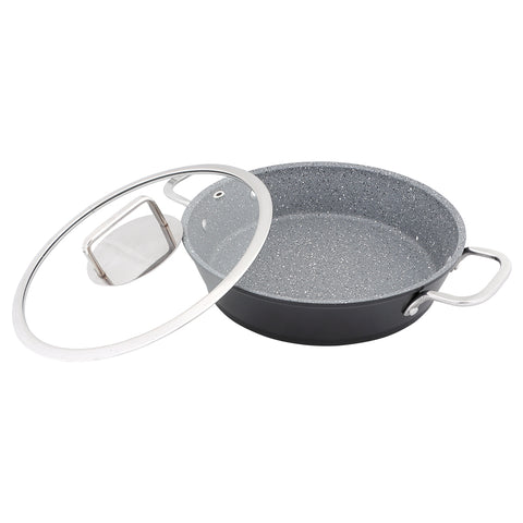 Serenk Excellence Egg Pan, Granite Serving Pan with Lid