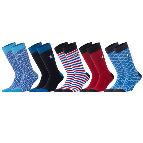 Biggdesign Ocean Herren Socken Set - Größe 41-46 5er Pack