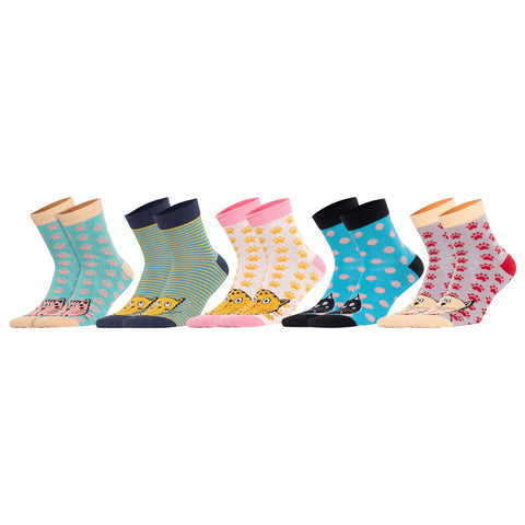 Biggdesign Cats Damen Socken Set Größe 36-40 5er Pack