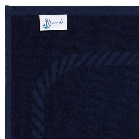 Anemoss Sailor Knot Strandhandtuch 70x140 cm Marineblau