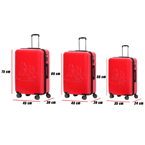 Biggdesign Cats suitcase set suitcase set 3 pieces hard shell red