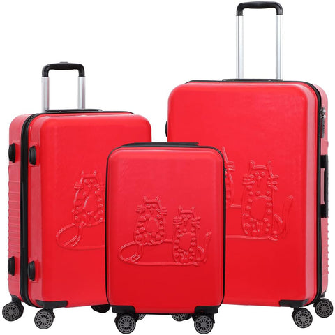 Biggdesign Cats Koffer Set Kofferset 3 teilig Hartschale Rot