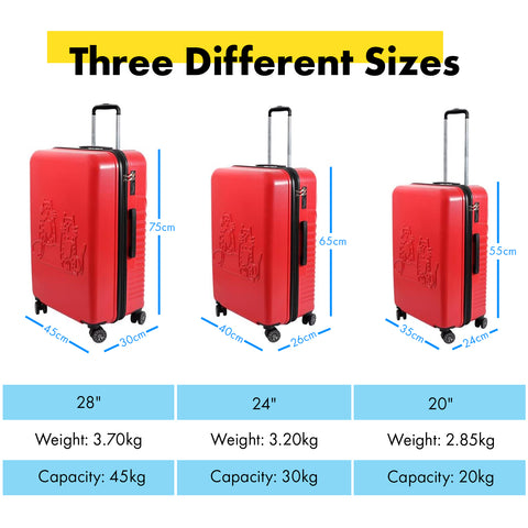 Biggdesign Cats suitcase set suitcase set 3 pieces hard shell red