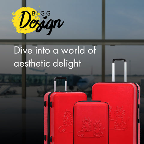 Biggdesign Cats suitcase set suitcase set 3 pieces hard shell red