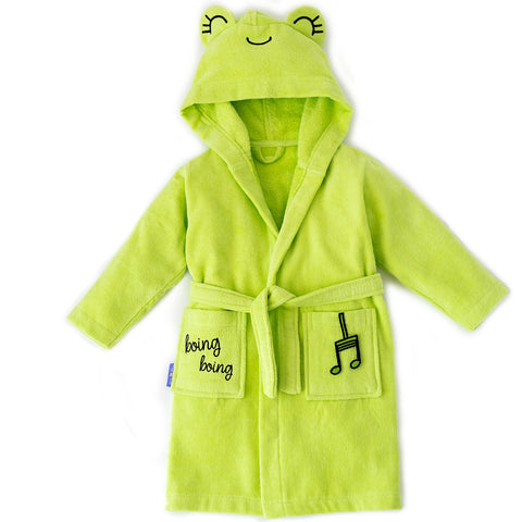 Milk&amp;Moo Cacha Frog children's velvet bathrobe with hood