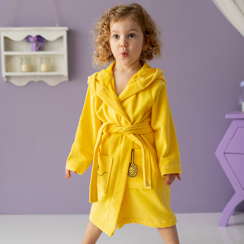Milk&Moo Buzzy Bee Kinder Samt Bademantel mit Kapuze