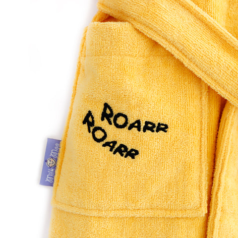 Milk&amp;Moo Skater Cheetah Children's Bathrobe, Cotton, Yellow, 5-6 Years