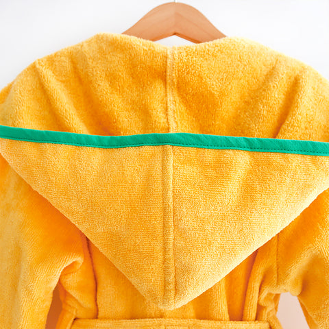 Milk&amp;Moo Skater Cheetah Children's Bathrobe, Cotton, Yellow, 5-6 Years